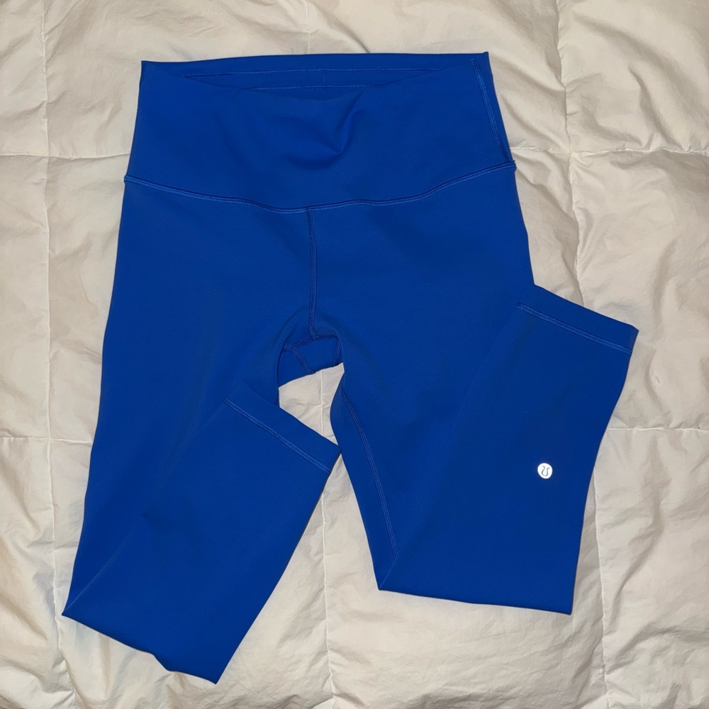 Lululemon Wunder Train High Rise Crop 23" Size 10 Cerulean Blue
